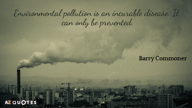 Cita de Barry Commoner: La contaminación ambiental es una enfermedad incurable. Sólo se puede prevenir.