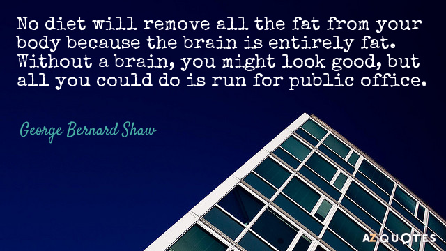 George Bernard Shaw cita: Ninguna dieta eliminará toda la grasa de tu cuerpo porque la...
