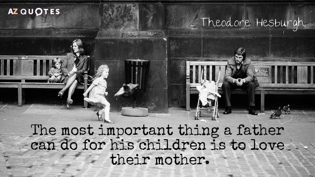 Cita de Theodore Hesburgh: Lo más importante que un padre puede hacer por sus hijos es...