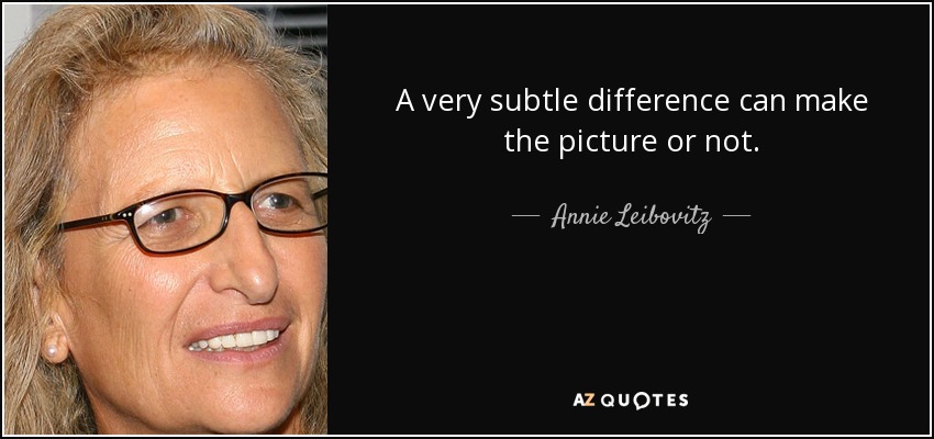 A very subtle difference can make the picture or not. - Annie Leibovitz