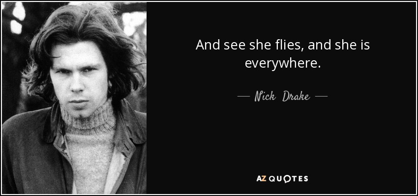 And see she flies, and she is everywhere. - Nick  Drake