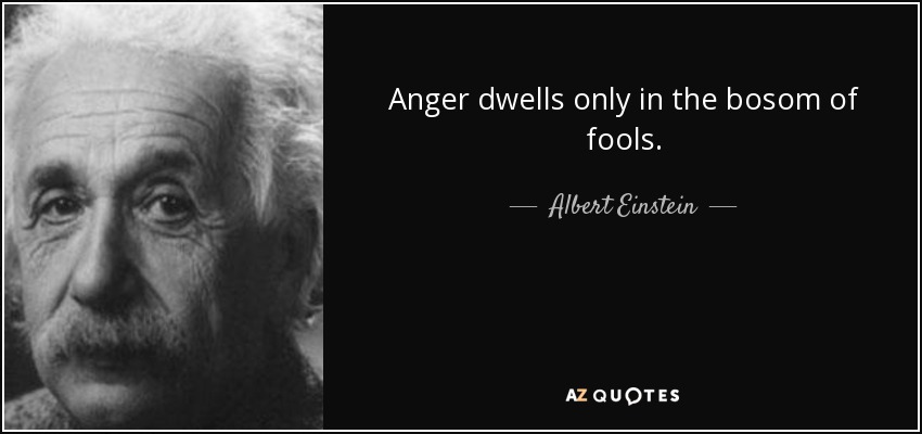 La ira sólo habita en el seno de los necios. - Albert Einstein