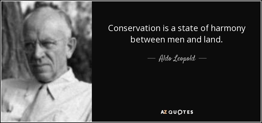 Conservation is a state of harmony between men and land. - Aldo Leopold