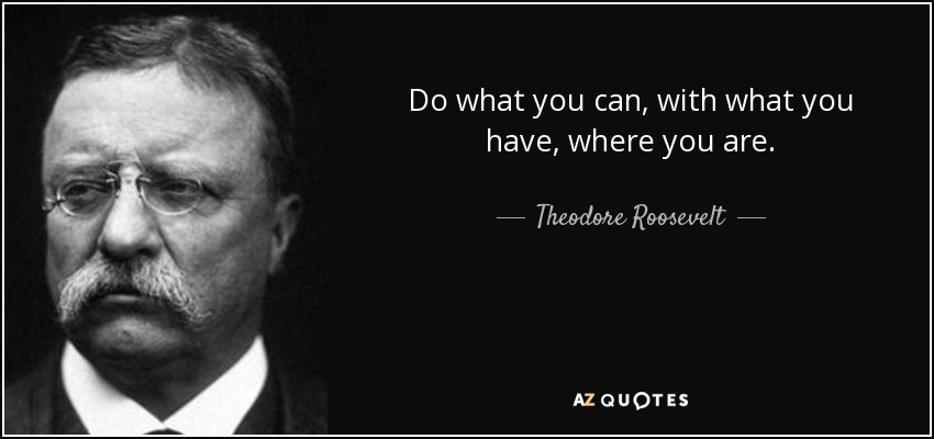 Haz lo que puedas, con lo que tengas, donde estés. - Theodore Roosevelt