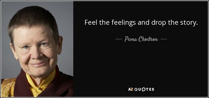 Feel the feelings and drop the story. - Pema Chodron