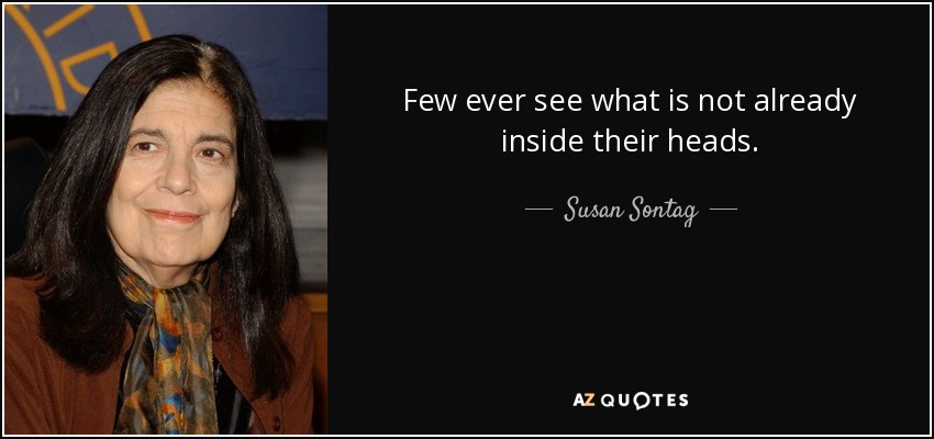 Few ever see what is not already inside their heads. - Susan Sontag