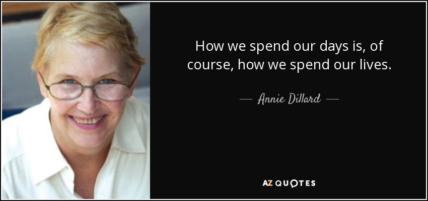 How we spend our days is, of course, how we spend our lives. - Annie Dillard