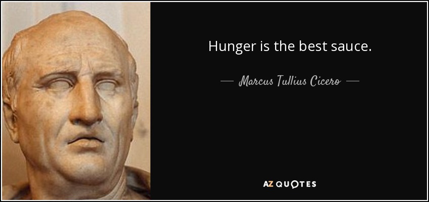 Hunger is the best sauce. - Marcus Tullius Cicero