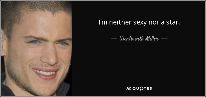 I'm neither sexy nor a star. - Wentworth Miller