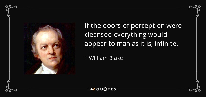 Si se limpiaran las puertas de la percepción, todo se le aparecería al hombre tal como es, infinito. - William Blake
