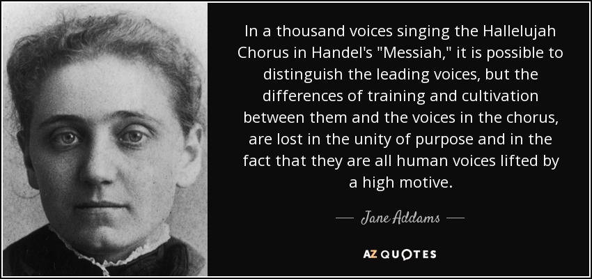 In a thousand voices singing the Hallelujah Chorus in Handel's 