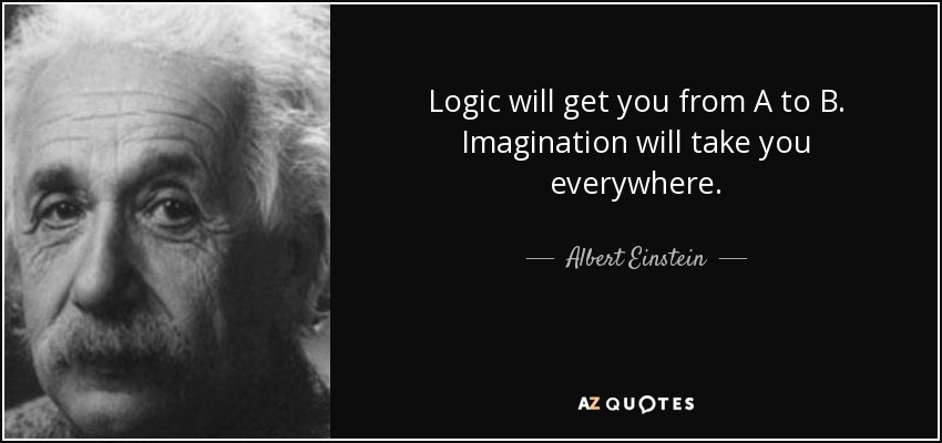 La lógica te llevará de A a B. La imaginación te llevará a todas partes. - Albert Einstein