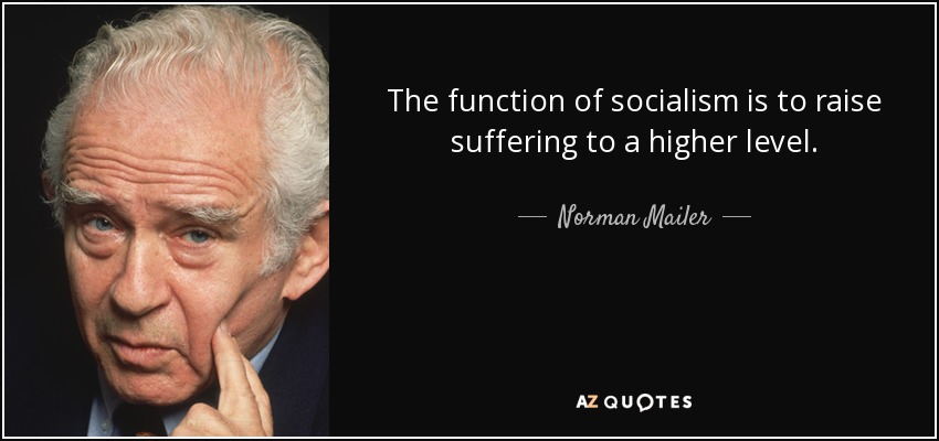 The function of socialism is to raise suffering to a higher level. - Norman Mailer