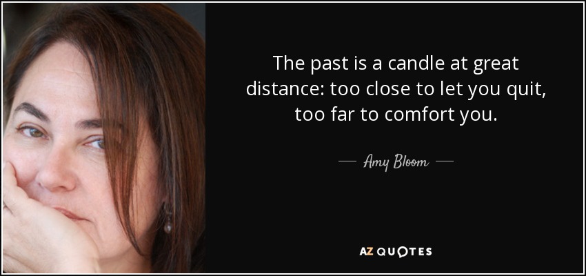 The past is a candle at great distance: too close to let you quit, too far to comfort you. - Amy Bloom