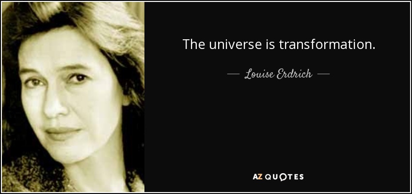 The universe is transformation. - Louise Erdrich