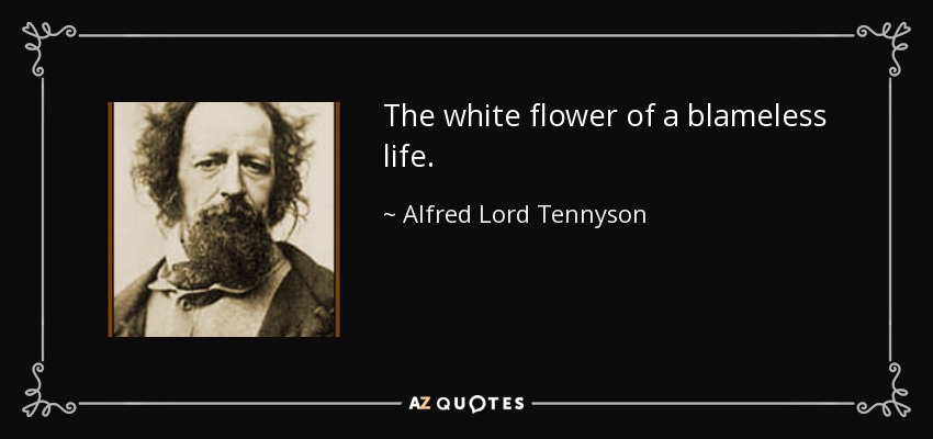 The white flower of a blameless life. - Alfred Lord Tennyson