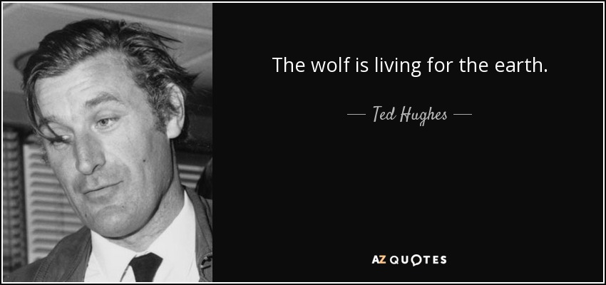 The wolf is living for the earth. - Ted Hughes