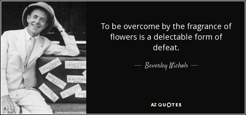 To be overcome by the fragrance of flowers is a delectable form of defeat. - Beverley Nichols
