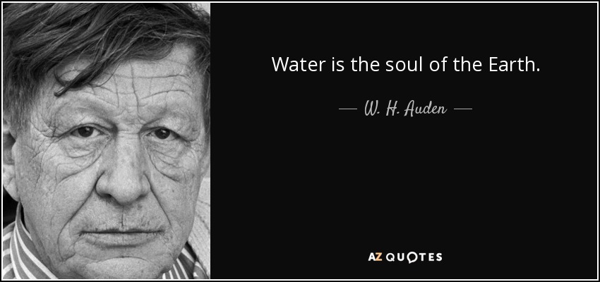 Water is the soul of the Earth. - W. H. Auden