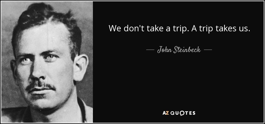 We don't take a trip. A trip takes us. - John Steinbeck