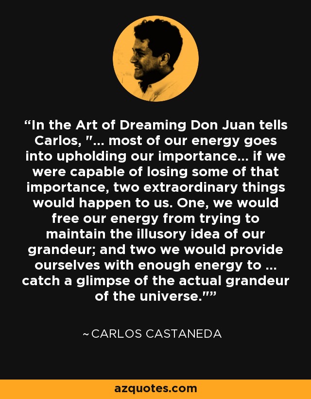 In the Art of Dreaming Don Juan tells Carlos, 