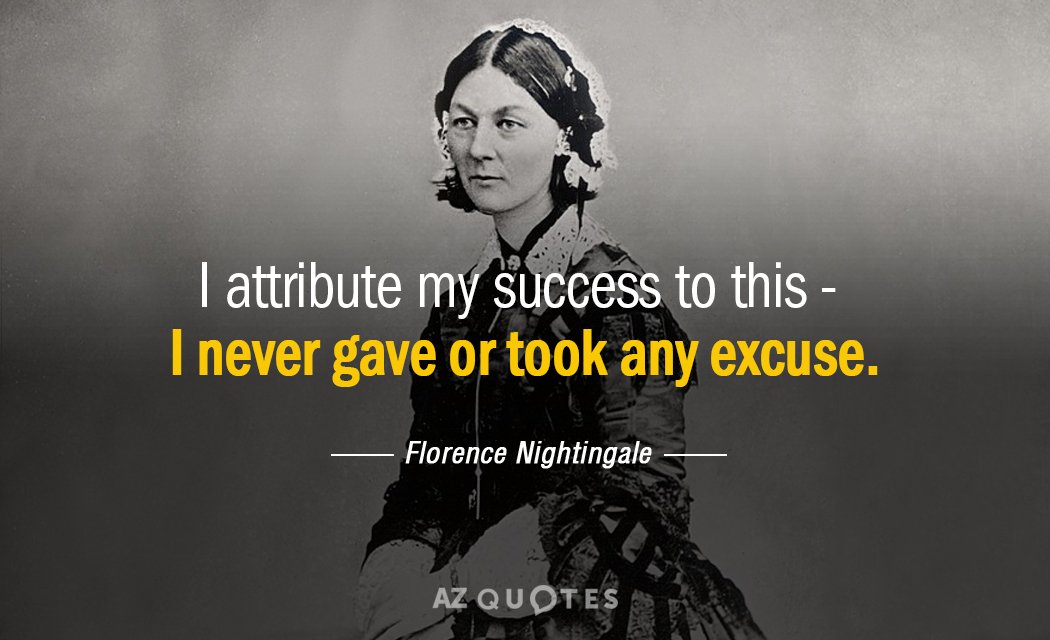 Florence Nightingale cita: Atribuyo mi éxito a esto: nunca di ni tomé...