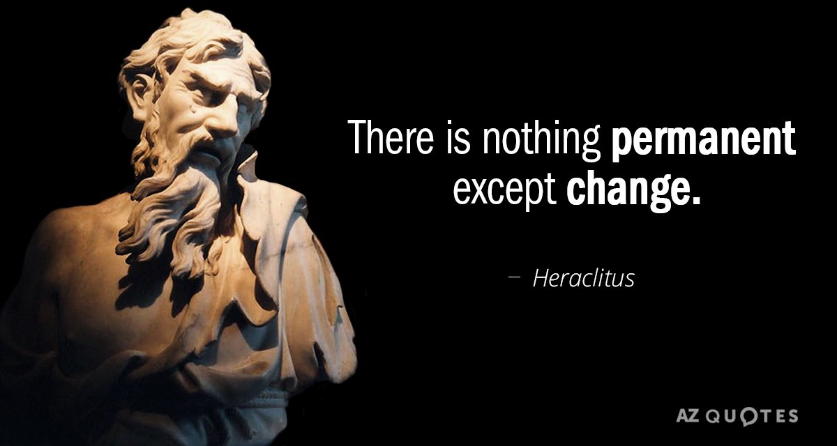 Cita de Heráclito: No hay nada permanente excepto el cambio.