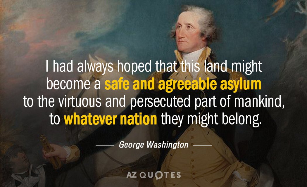 George Washington cita: Siempre esperé que esta tierra se convirtiera en un lugar seguro y agradable...