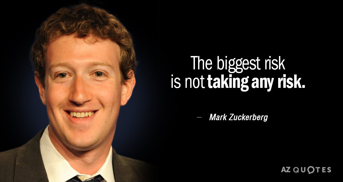 Cita de Mark Zuckerberg: El mayor riesgo es no asumir ningún riesgo.