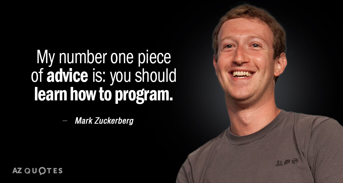 Cita de Mark Zuckerberg: Mi consejo número uno es: deberías aprender a programar.