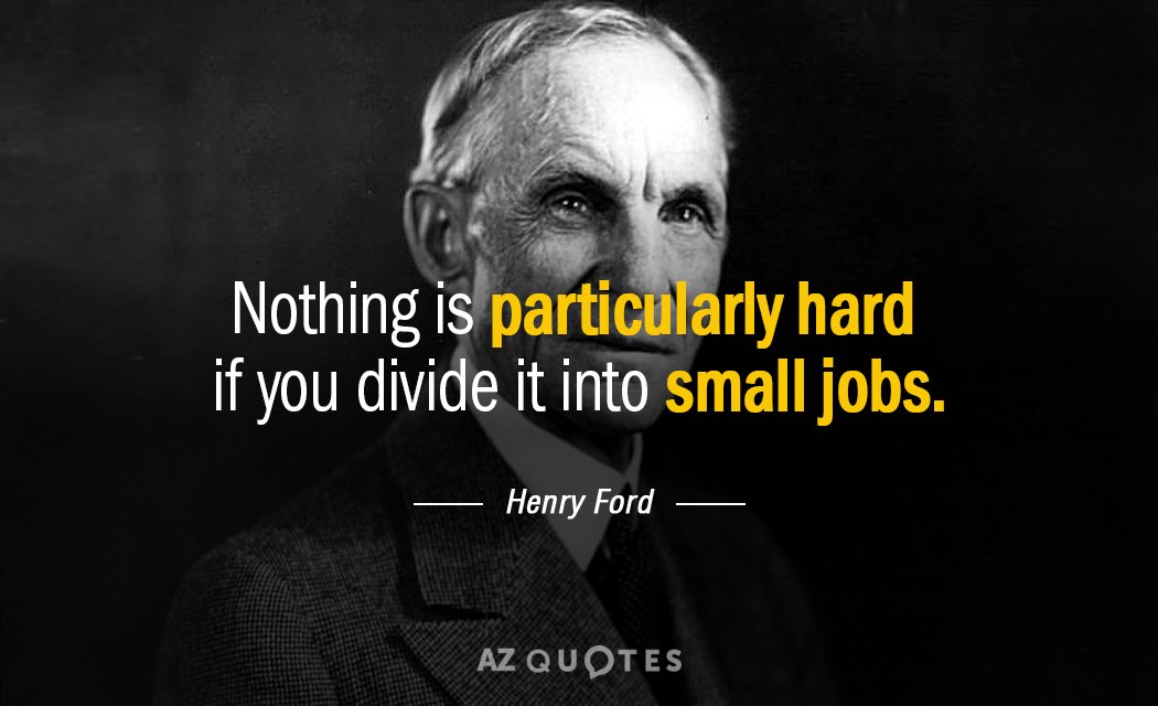 Henry Ford presupuesto: Nada es especialmente difícil si lo divides en pequeños trabajos.